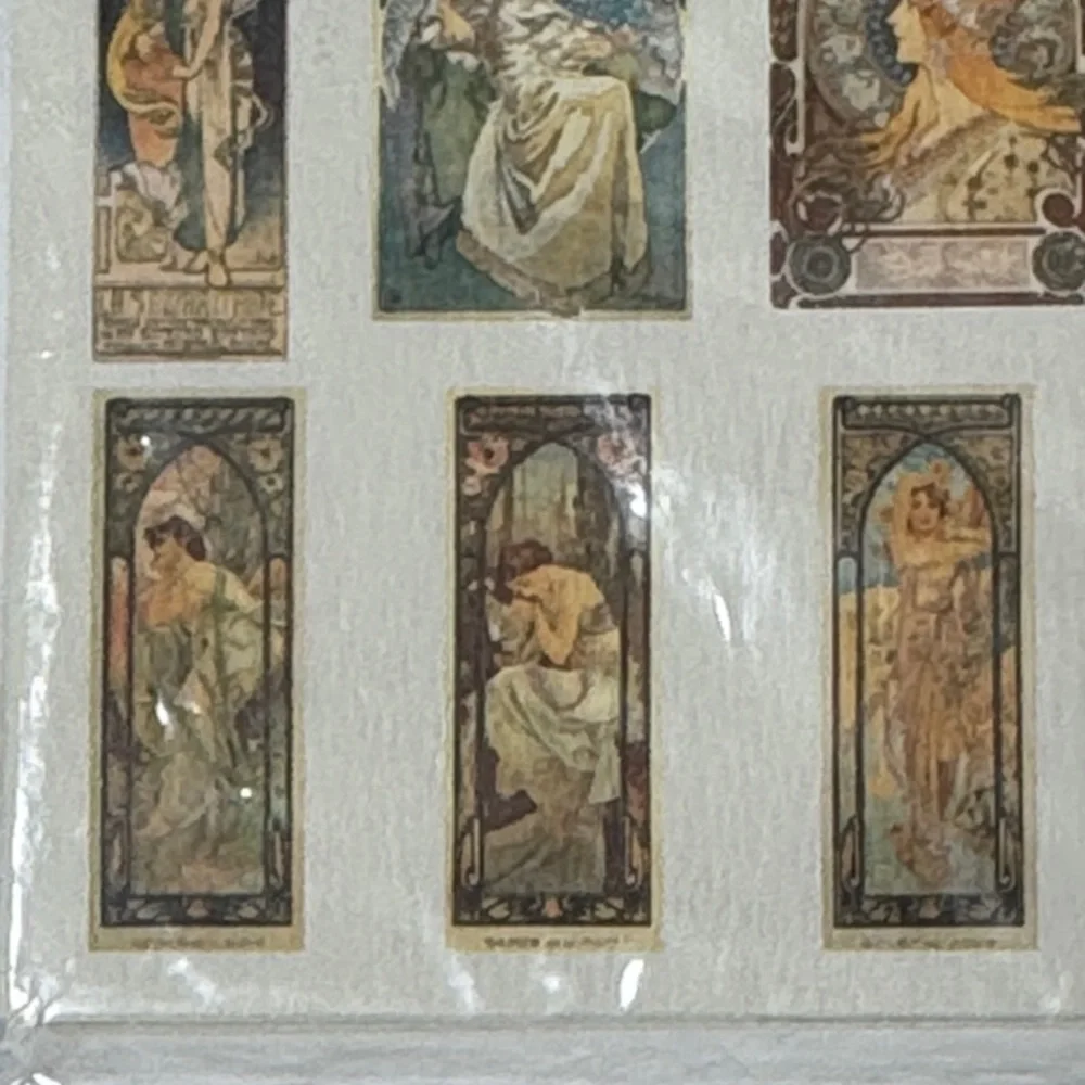 Vintage Alphonse Mucha Art Museum Fine Art Nouveau Gift Tags 2002 Set